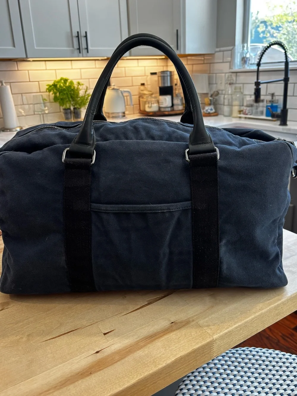 Frank and Oak Classic Canvas Weekender Bag - Navy